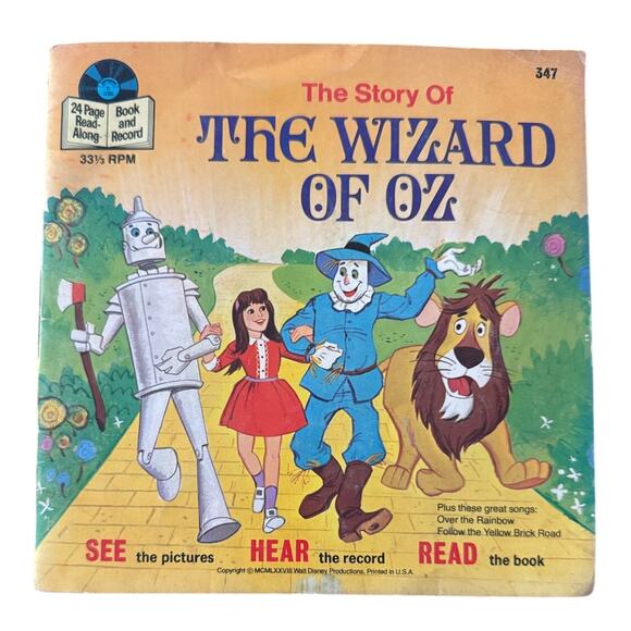 Vtg 1978 The Story Of The Wizard Of Oz Book And Record - Picture 1 of 3